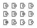 Mobile phone functions and Media settings editable stroke line vector icons. Royalty Free Stock Photo